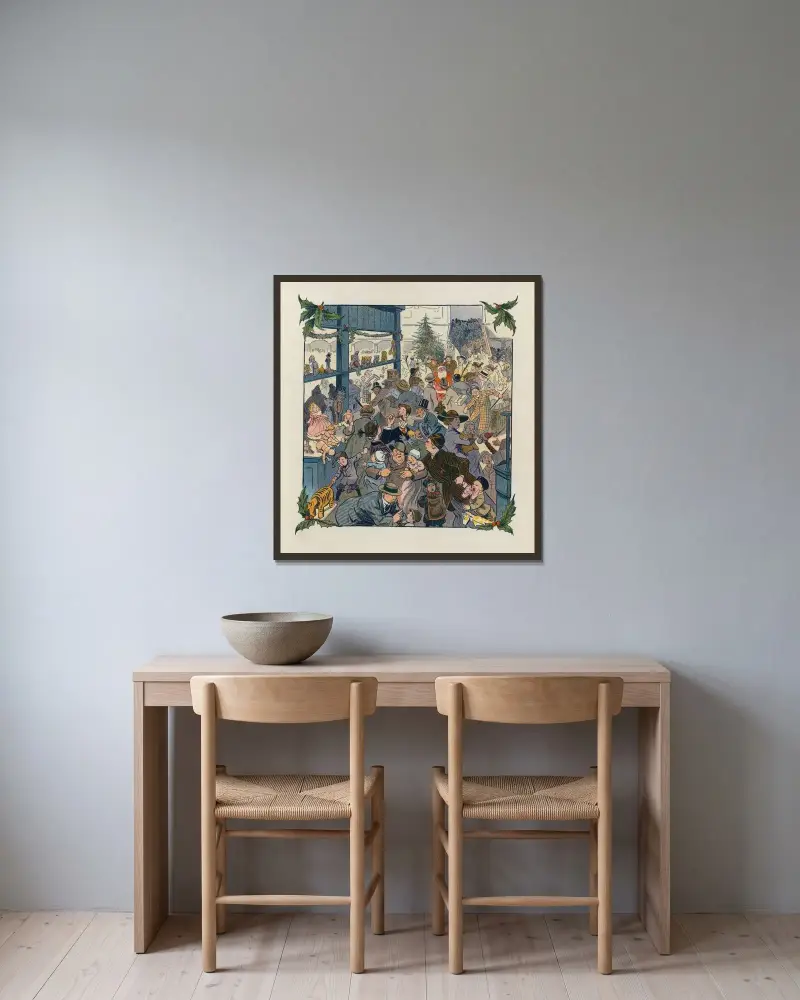 Die Spielzeugabteilung von Louis Glackens gerahmt an einer Wand