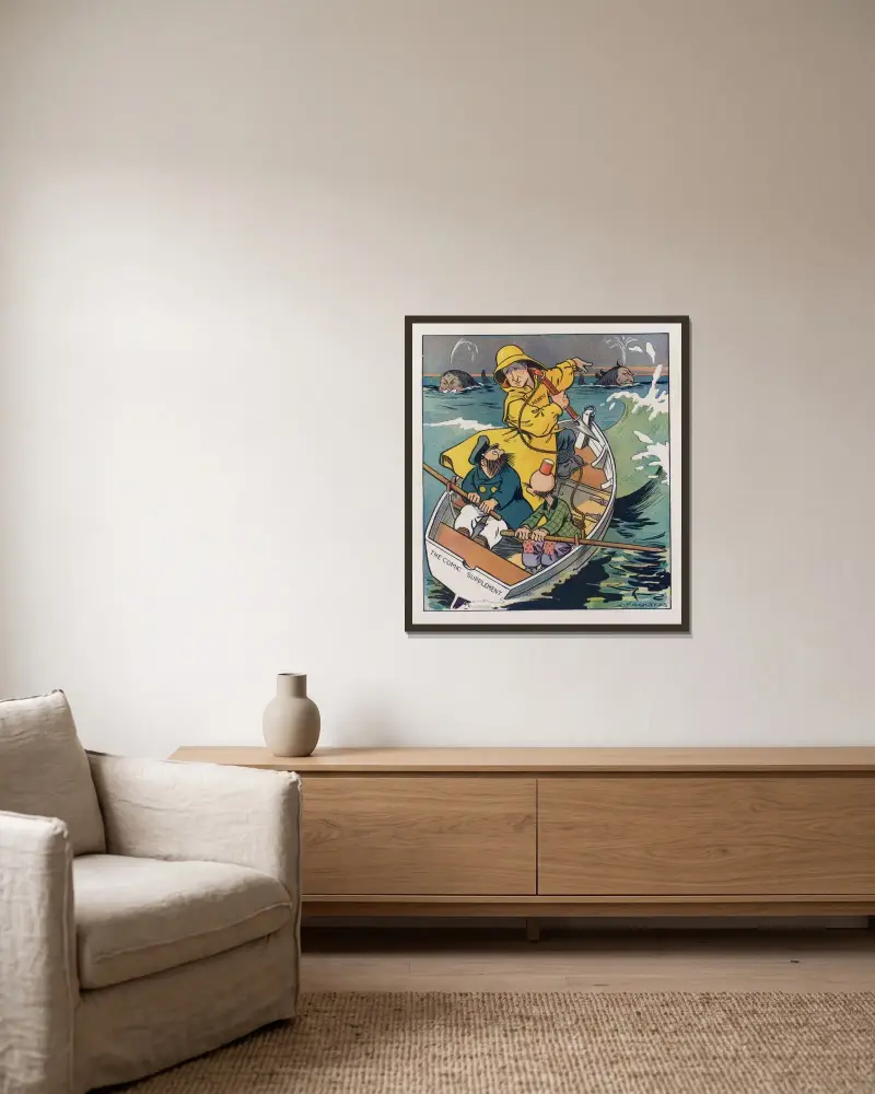 Dort blasen sie von Louis Glackens gerahmt an einer Wand