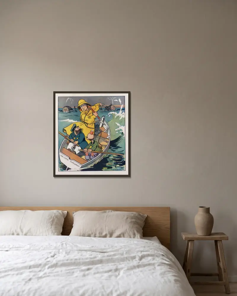Dort blasen sie von Louis Glackens gerahmt an einer Wand