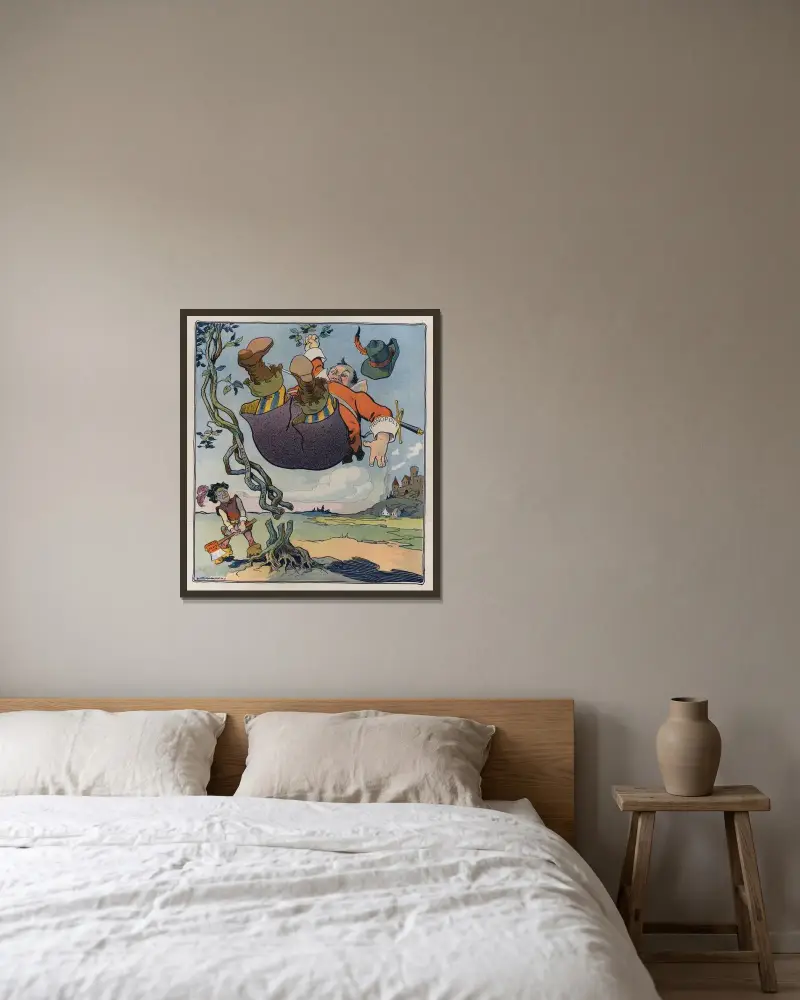 Woodrow und der Bohnenranke von Louis Glackens gerahmt an einer Wand