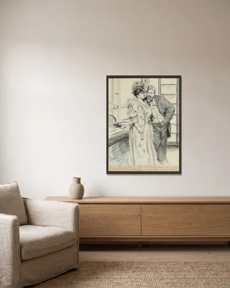 Comment donc Monsieur le directeur, je ne peux pas refuser à l’Intérieur pour mon frère, ce que j’ai déjà accordé au Com av Fernand Louis Gottlob inramad på en vägg
