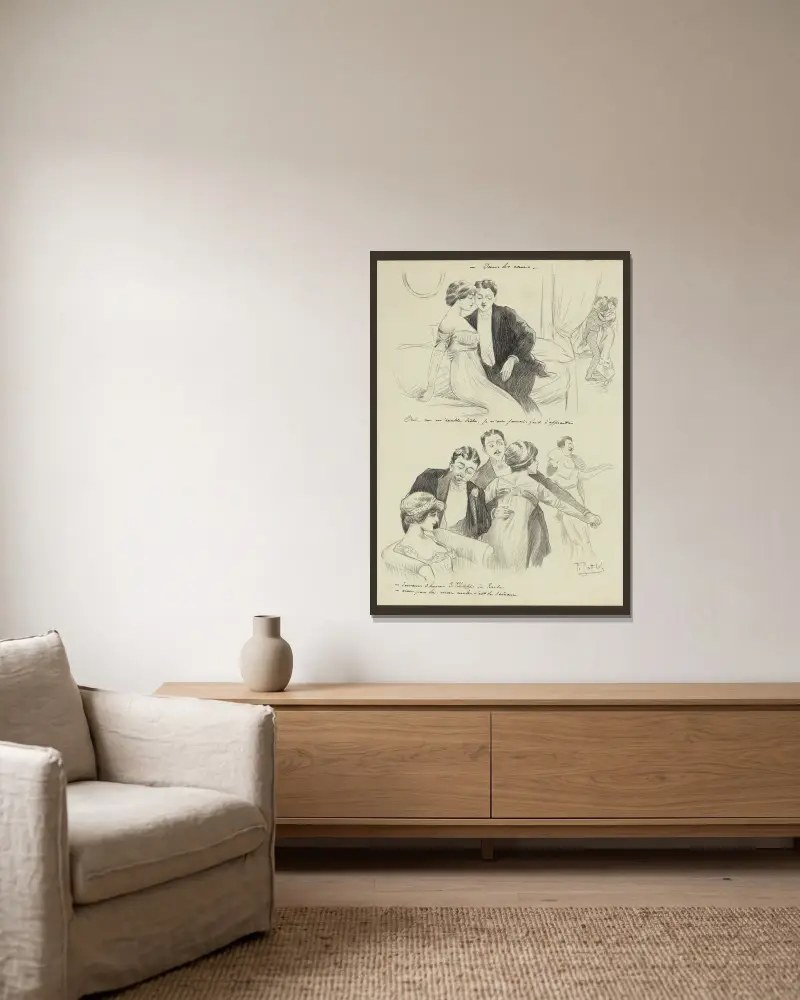 In den Höfen von Fernand Louis Gottlob gerahmt an einer Wand