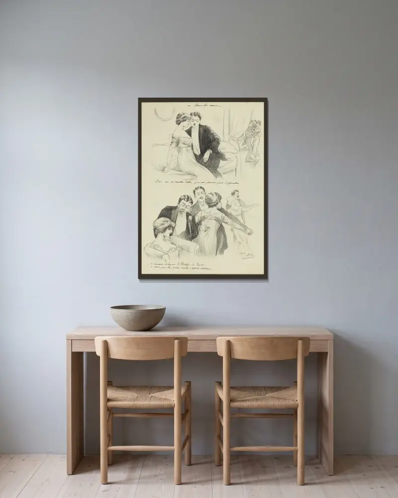 In den Höfen von Fernand Louis Gottlob gerahmt an einer Wand