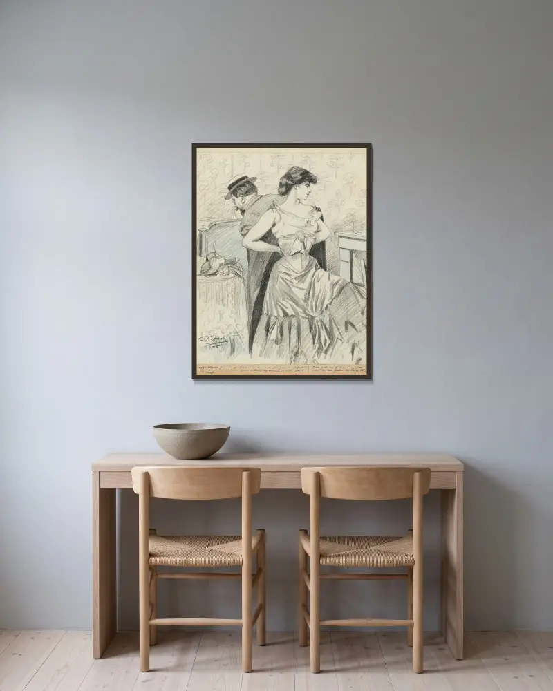 Dix francs, pourvu qu’il ne m’en demande pas pour mon argent. Faut que je sois dans un quart d’heure chez Maman où mon av Fernand Louis Gottlob inramad på en vägg