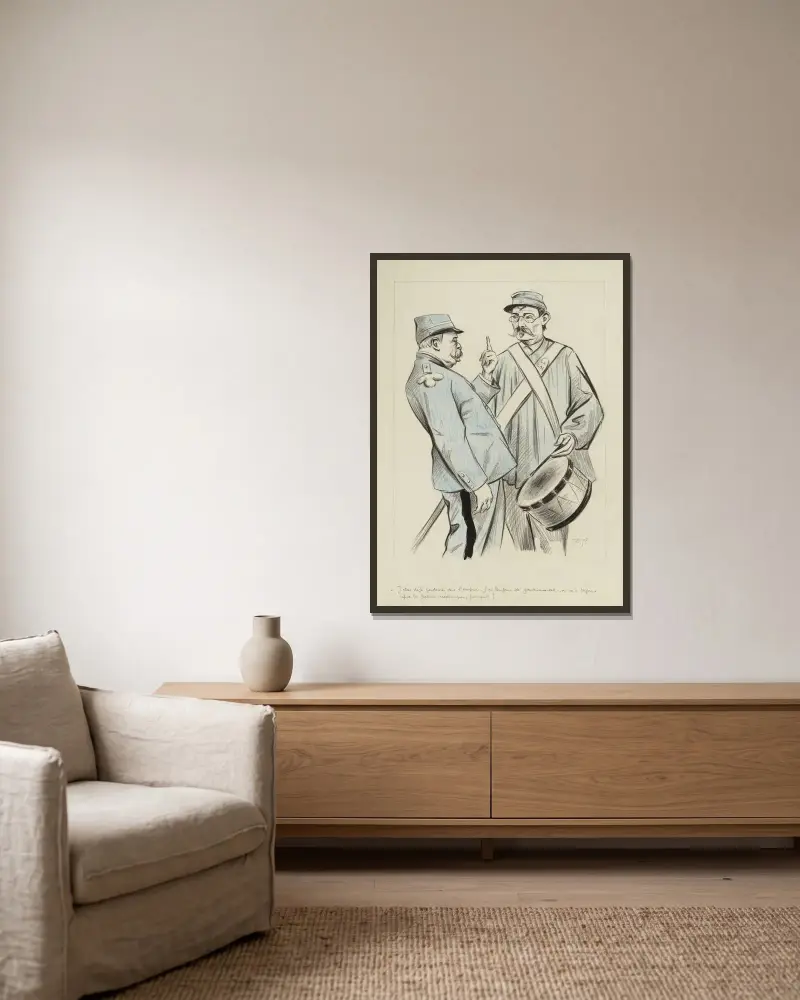 Ich war schon Gendarm im Kaiserreich, ich war immer regierungsfreundlich, man hat mir immer die Palmes académiques verweigert von Fernand Louis Gottlob gerahmt an einer Wand