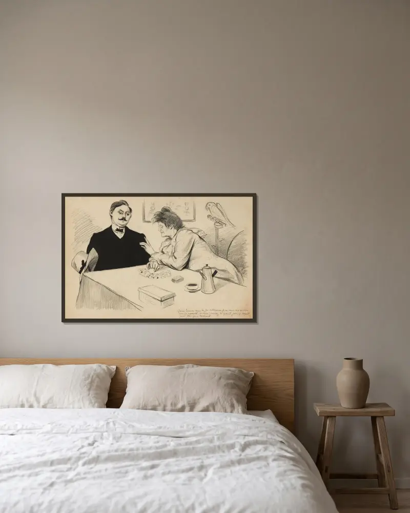 Mladý muž v běžné hře, vidím pro vás jen skromnou budoucnost, kdybyste si vzal velkou hru, možná by to bylo, Fernand Louis Gottlob v rámu na stěně