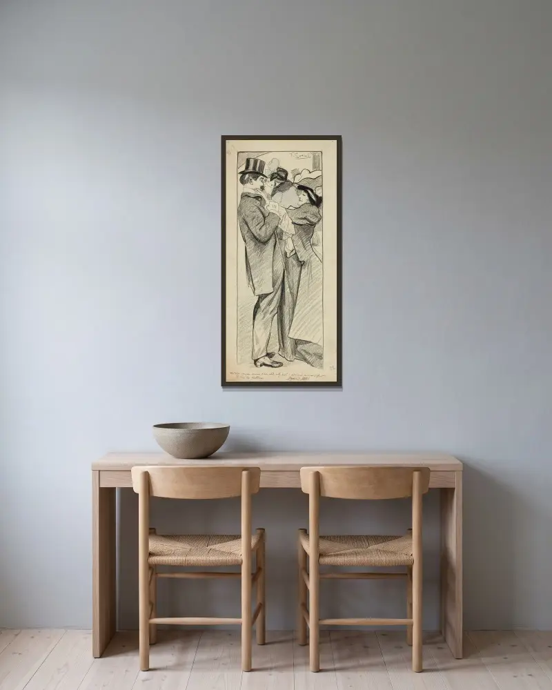 Tu verras comme c’est chic chez moi et puis maman fait si bien les bottines av Fernand Louis Gottlob inramad på en vägg