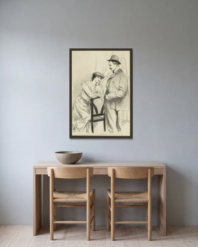 En dålig lag av Fernand Louis Gottlob inramad på en vägg