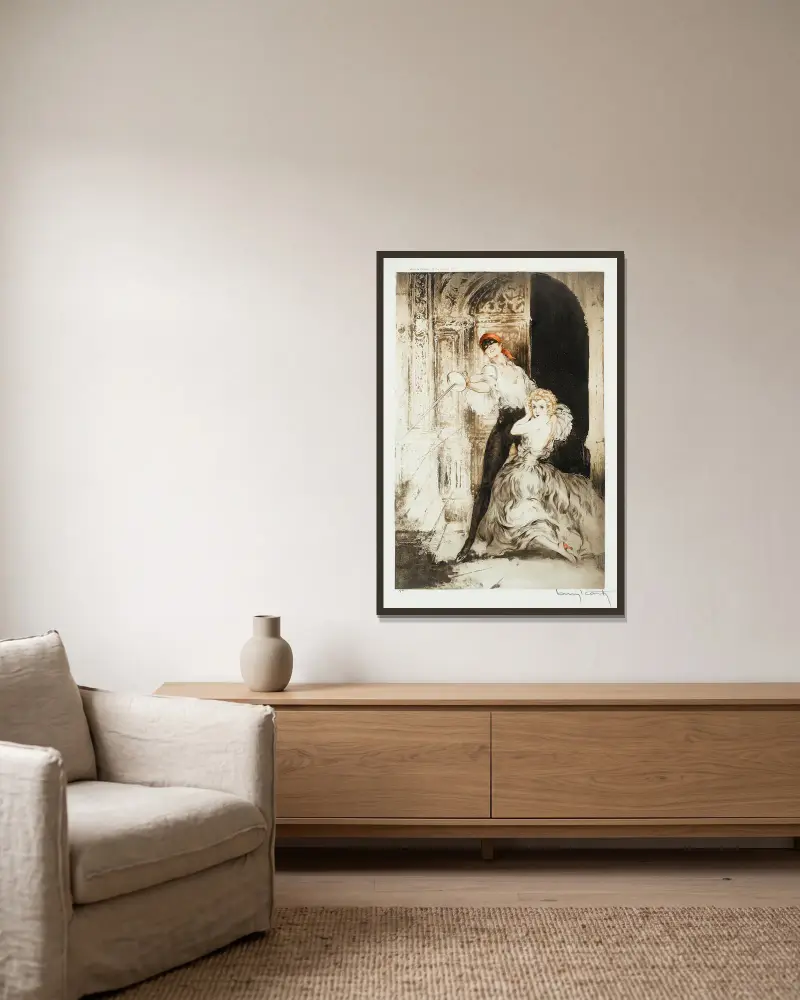 Casanova, Louis Icart v rámu na stěně