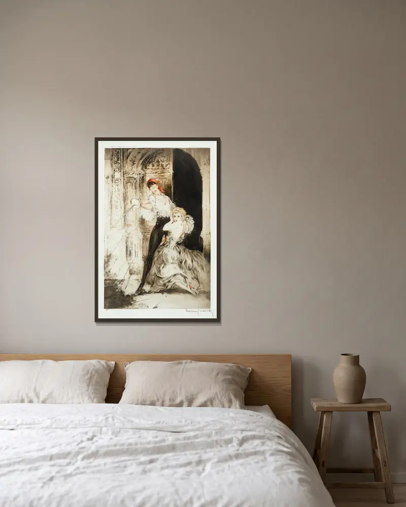 Casanova, Louis Icart v rámu na stěně