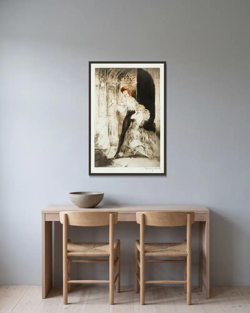 Casanova, Louis Icart v rámu na stěně
