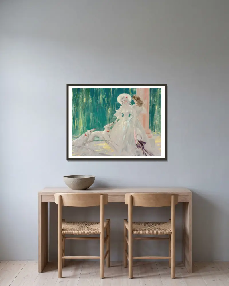Le bel aprés midi av Louis Icart inramad på en vägg