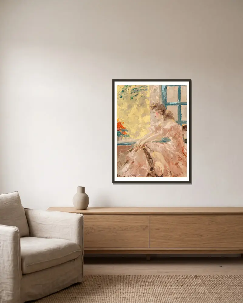 Zamyšlená (Ráno), Louis Icart v rámu na stěně