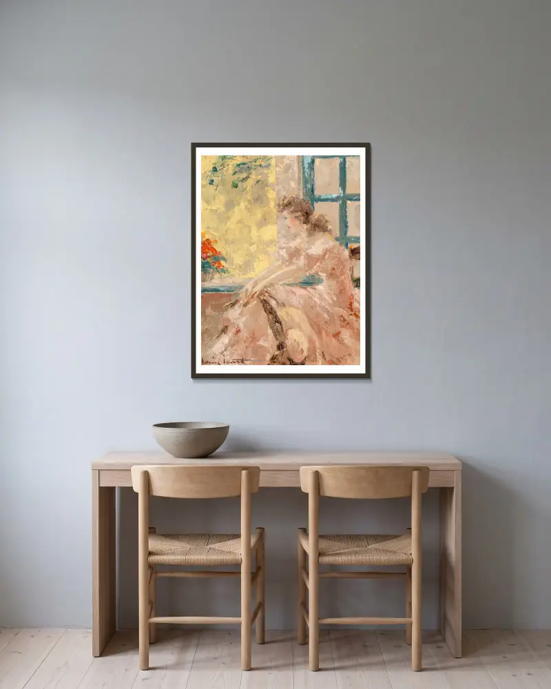 Zamyšlená (Ráno), Louis Icart v rámu na stěně