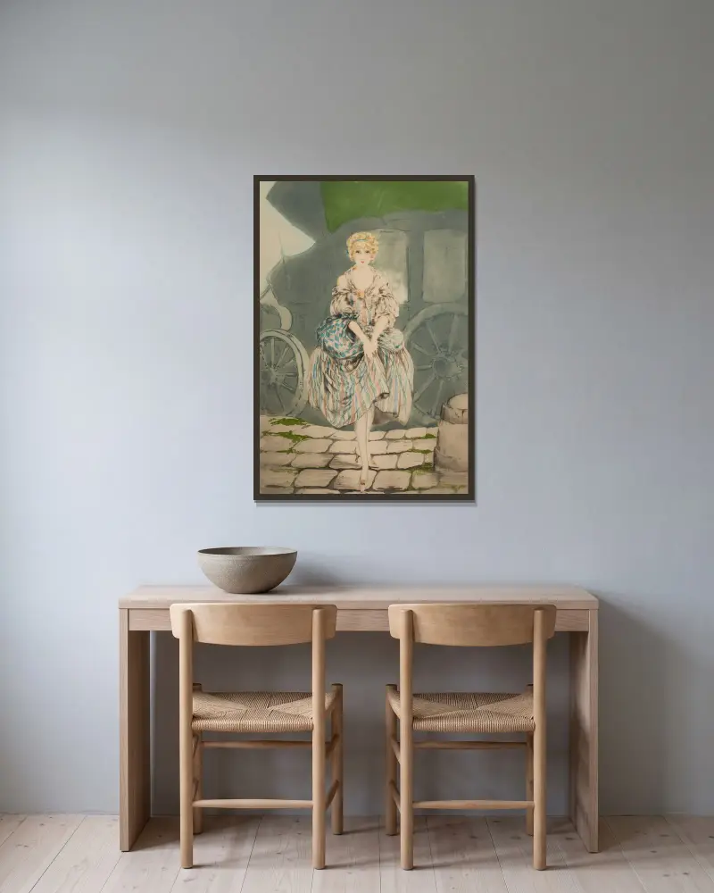 Krásná dáma, Louis Icart v rámu na stěně