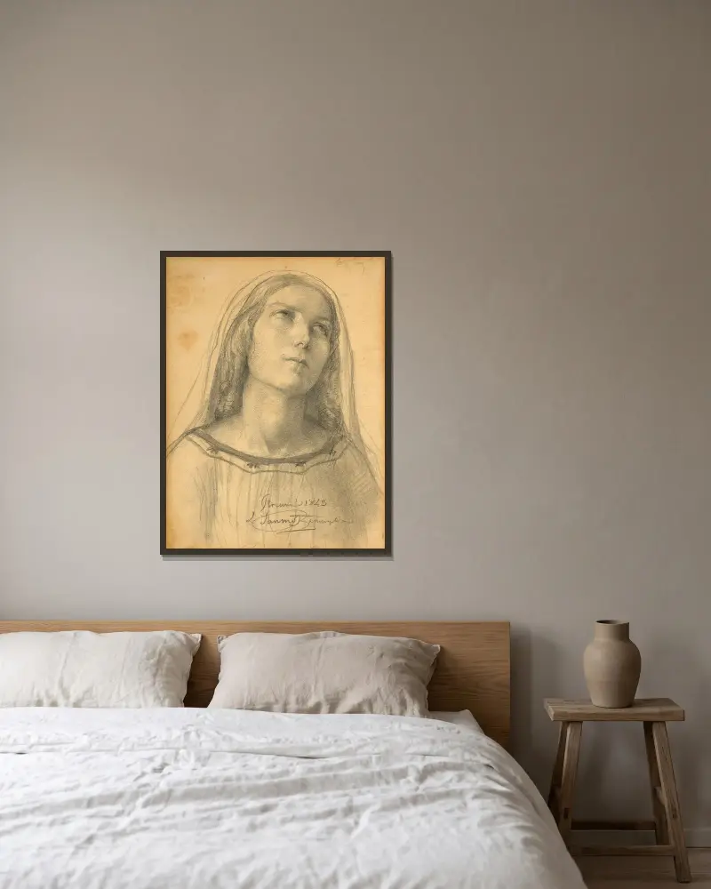 Presumed study for ‘L’Assomption de la Vierge’ av Louis Janmot inramad på en vägg