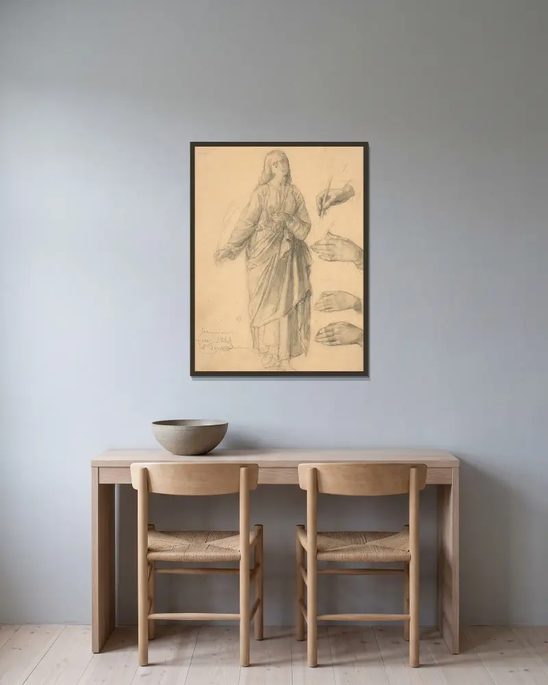Study for the ‘Banner of Hyères’ av Louis Janmot inramad på en vägg