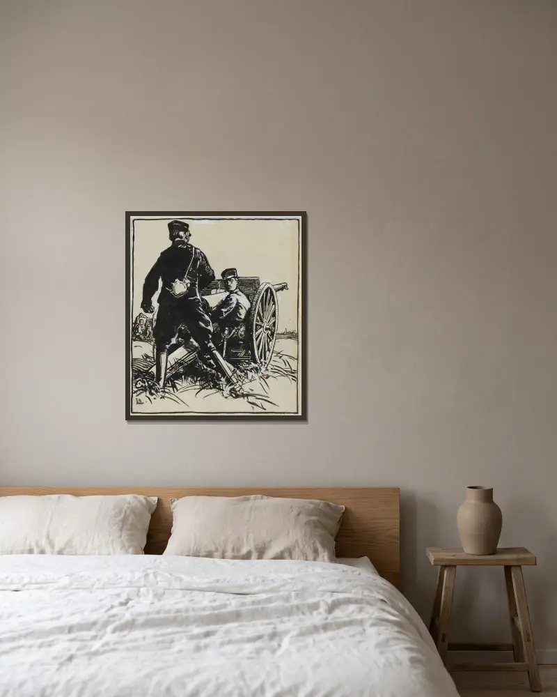 Artillelurs belges av Auguste Louis Lepère inramad på en vägg