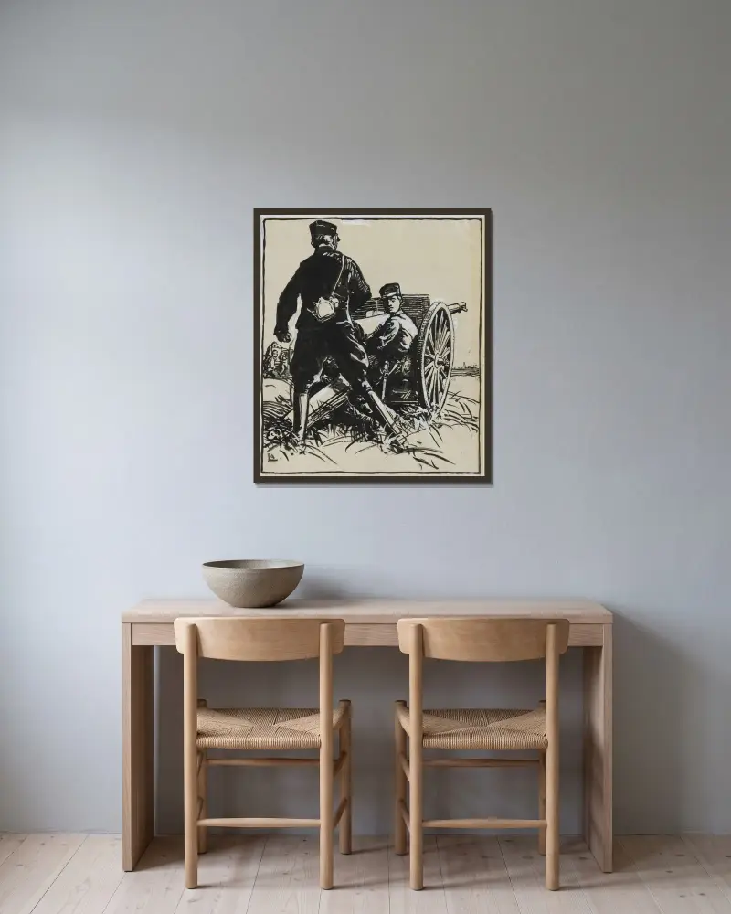 Artillelurs belges av Auguste Louis Lepère inramad på en vägg