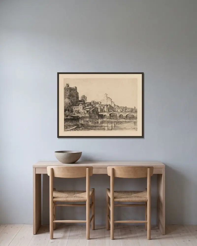 Clisson (Loire-Maritime) av Auguste Louis Lepère inramad på en vägg