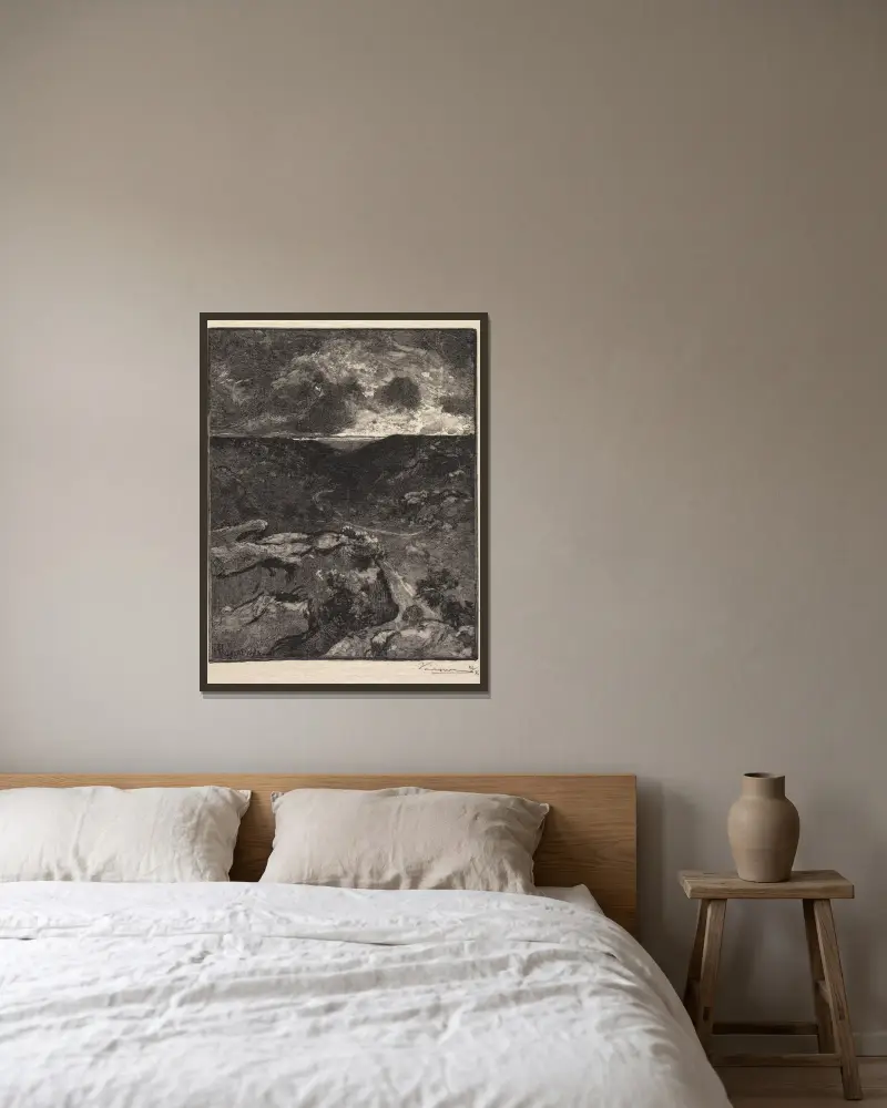 Franchard-Tal von Auguste Louis Lepère gerahmt an einer Wand