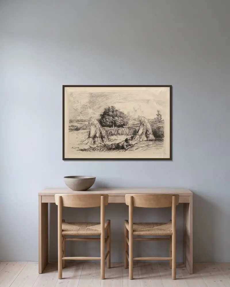 Javelles de Seigle, Crèvecoeur av Auguste Louis Lepère inramad på en vägg