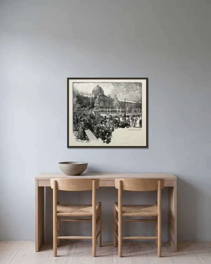 Le Palais des Arts Liberaux, Extérieur av Auguste Louis Lepère inramad på en vägg