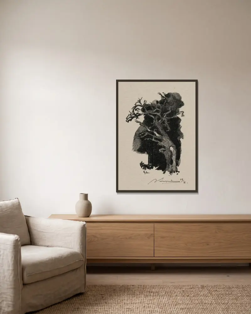 Le Rageur von Auguste Louis Lepère gerahmt an einer Wand
