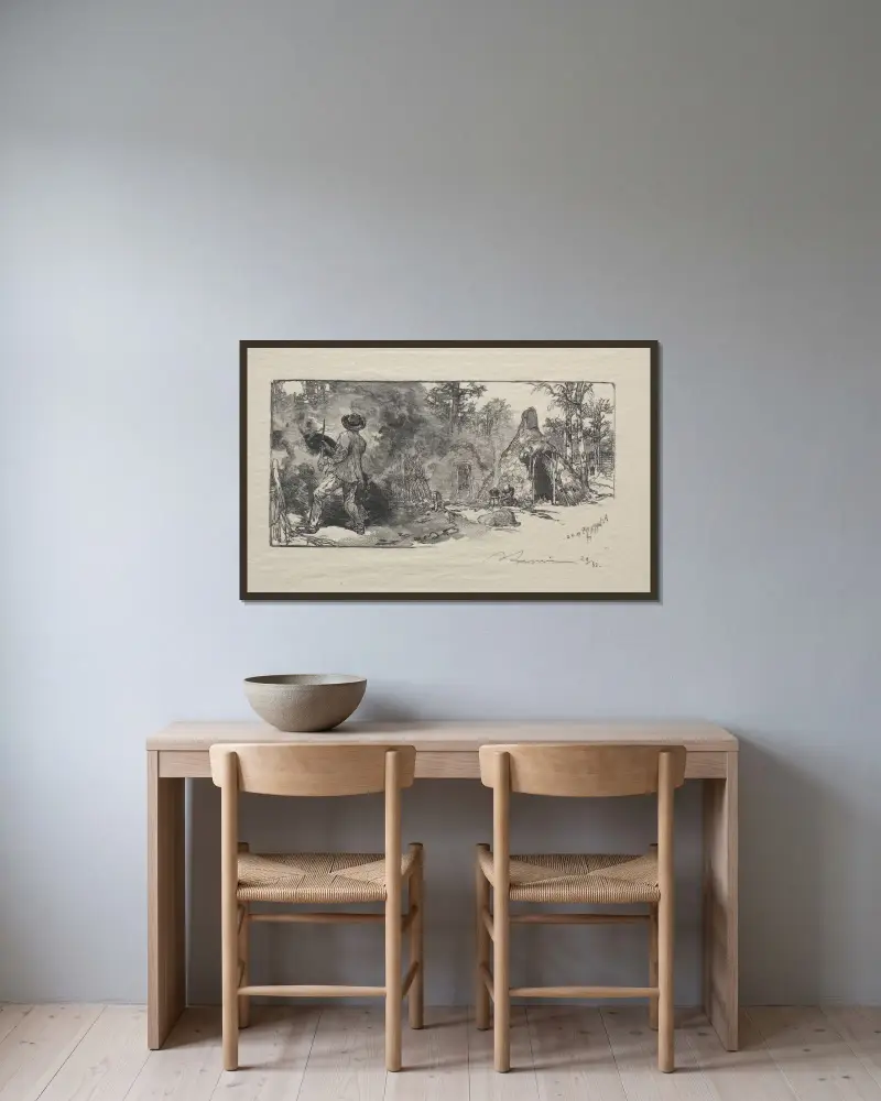 Kolaren av Auguste Louis Lepère inramad på en vägg