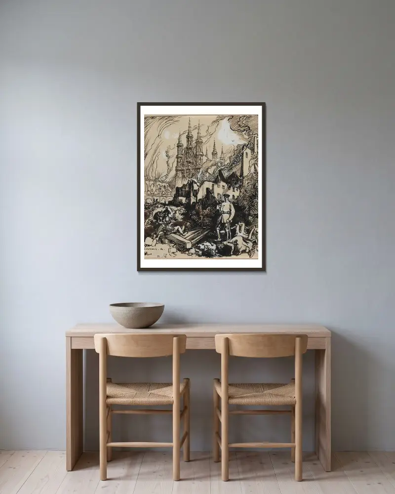 Louvain, Auguste Louis Lepère v rámu na stěně