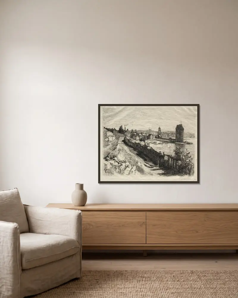 Saint-Servan von Auguste Louis Lepère gerahmt an einer Wand
