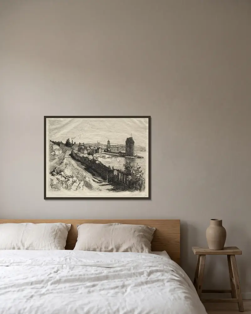 Saint-Servan von Auguste Louis Lepère gerahmt an einer Wand