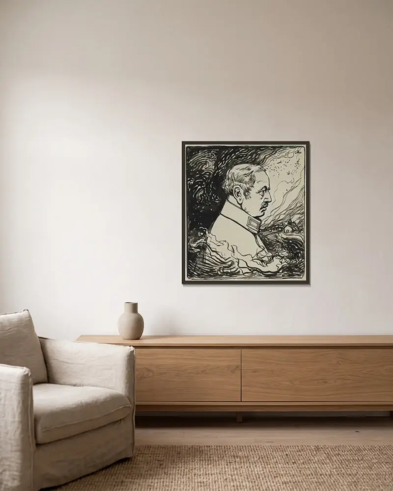 Von Kluck av Auguste Louis Lepère inramad på en vägg