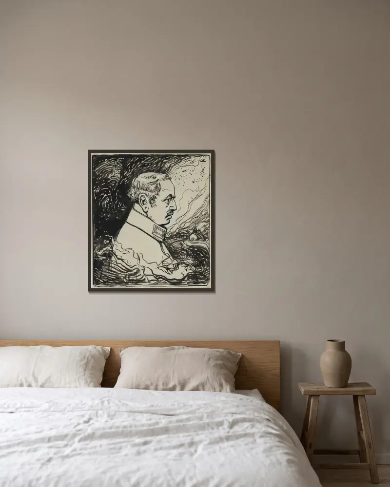 Von Kluck av Auguste Louis Lepère inramad på en vägg