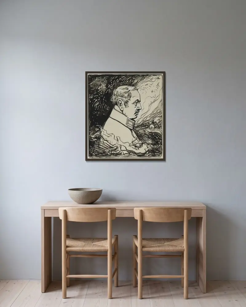 Von Kluck av Auguste Louis Lepère inramad på en vägg