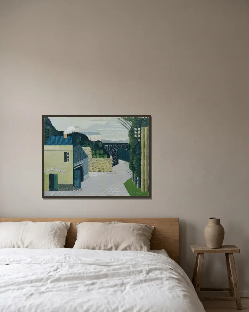Miasto z wiaduktem, 1930 – nr 1, Louis Marcoussis w ramie na ścianie