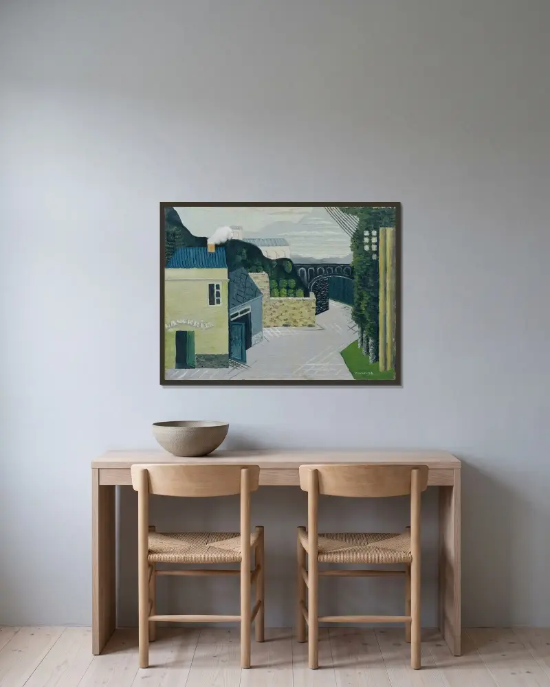 Miasto z wiaduktem, 1930 – nr 1, Louis Marcoussis w ramie na ścianie