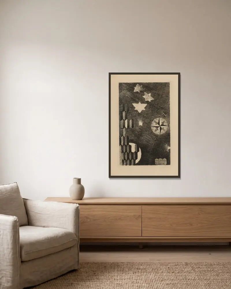 Mondlicht von Louis Marcoussis gerahmt an einer Wand