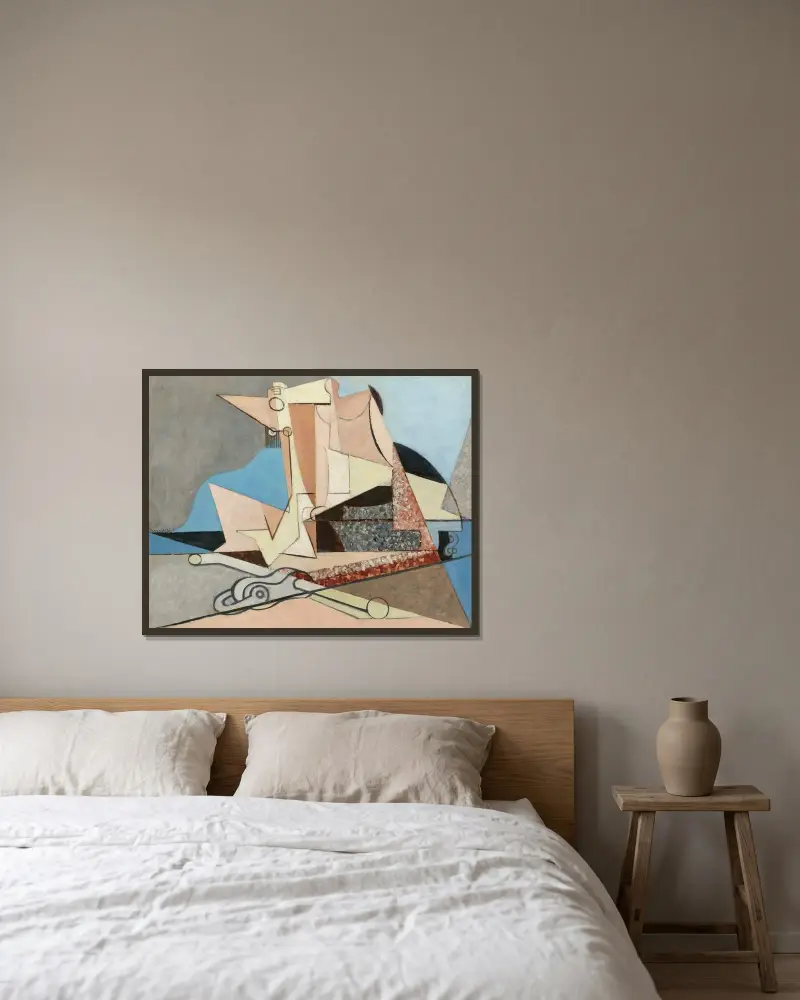 Postacie i kotwica morska, Louis Marcoussis w ramie na ścianie