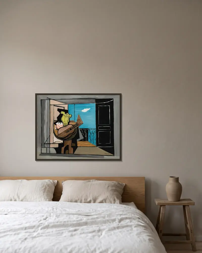 Wnętrze na balkonie, Louis Marcoussis w ramie na ścianie