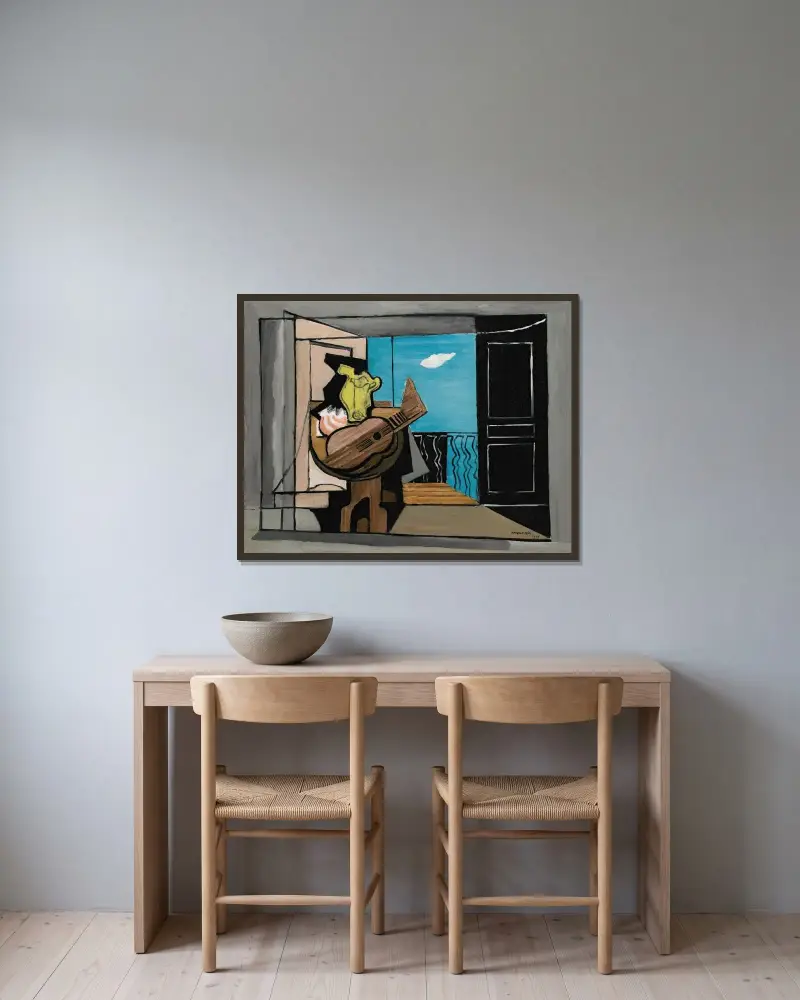 Wnętrze na balkonie, Louis Marcoussis w ramie na ścianie