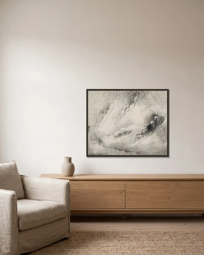 Ulica Caulaincourt, Louis Marcoussis w ramie na ścianie