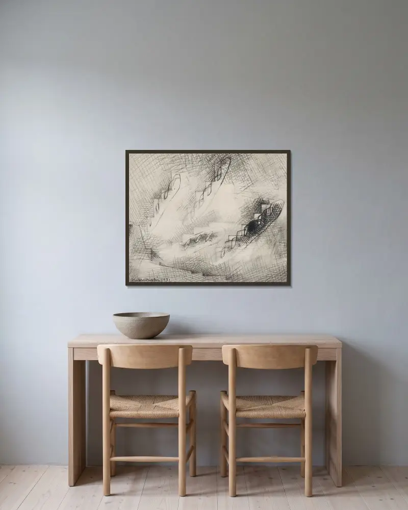 Ulica Caulaincourt, Louis Marcoussis w ramie na ścianie