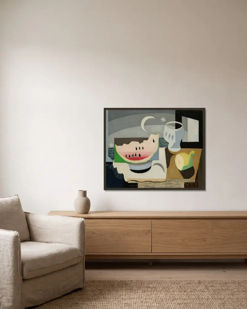 Plaster arbuza, Louis Marcoussis w ramie na ścianie
