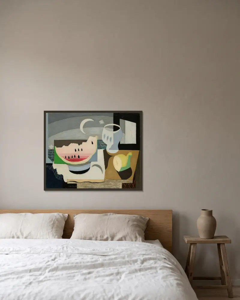 Plaster arbuza, Louis Marcoussis w ramie na ścianie