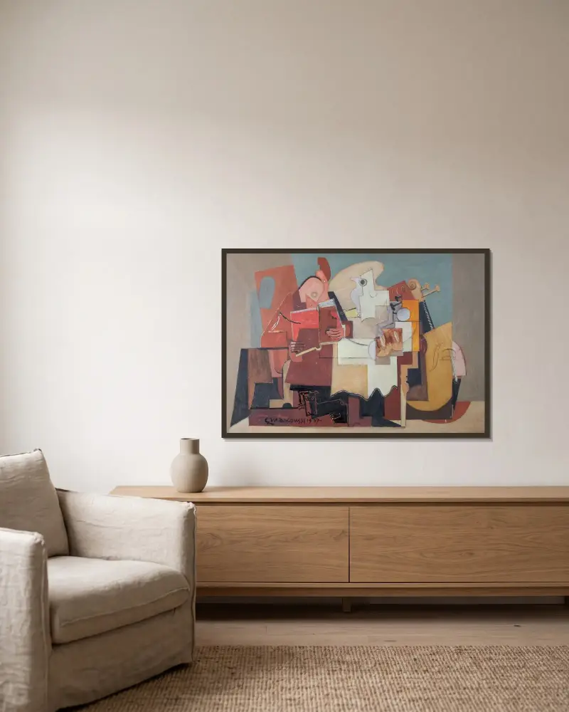 Czytelnik, Louis Marcoussis w ramie na ścianie