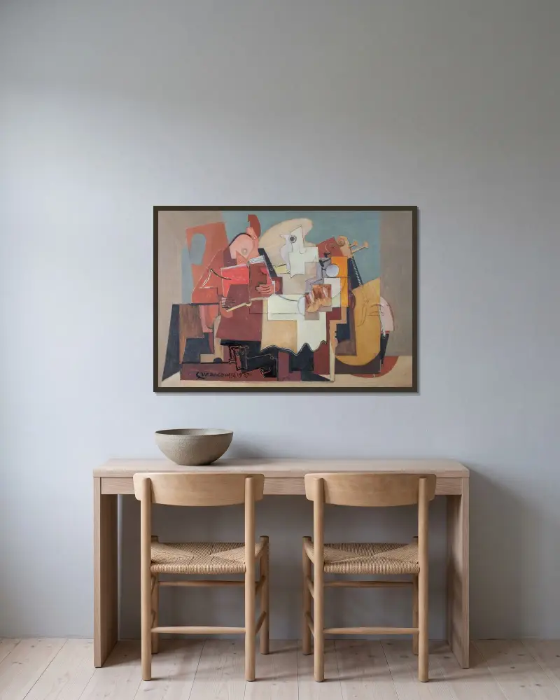 Czytelnik, Louis Marcoussis w ramie na ścianie