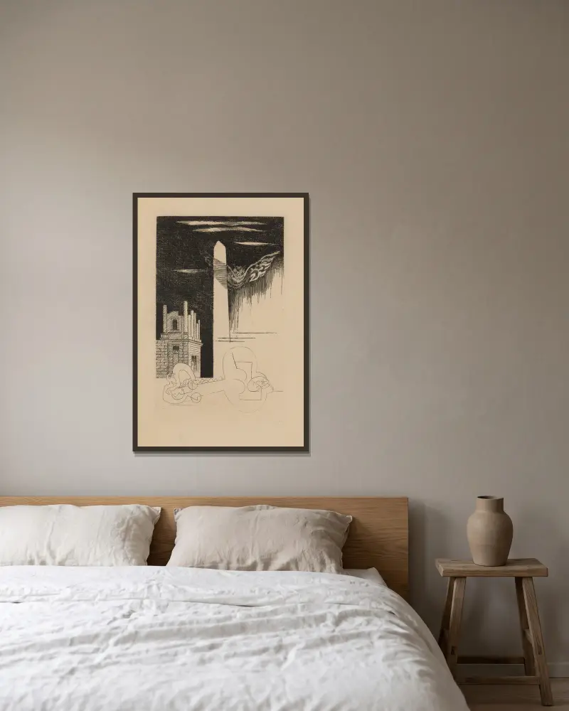 Poustevník, Louis Marcoussis v rámu na stěně