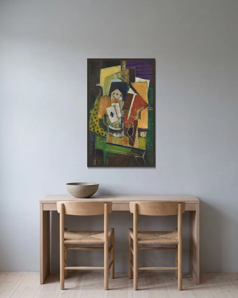 Martwa natura z asem trefl, Louis Marcoussis w ramie na ścianie