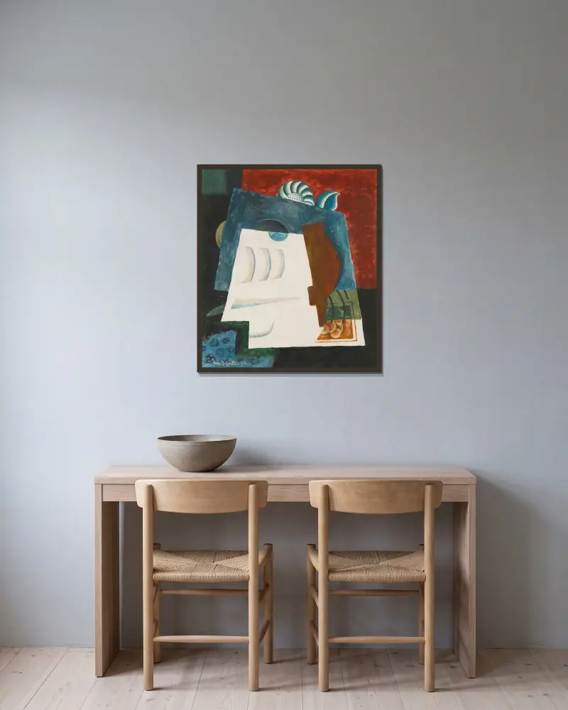 Martwa natura z kopertą, Louis Marcoussis w ramie na ścianie